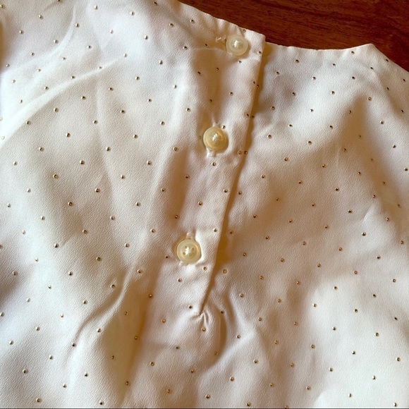 NWT Janie and Jack Ivory with Gold Polka Dot Blouse - Picture 6 of 6